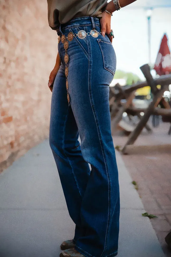 High Rise Bootcut Jeans Without Chain