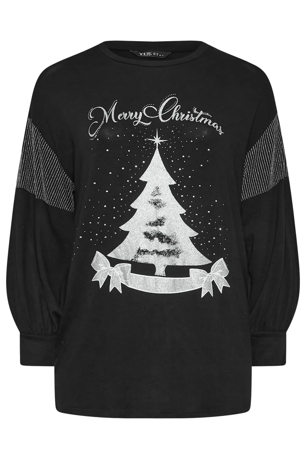 YOURS Curve Black Reindeer Novelty Christmas Jumper
