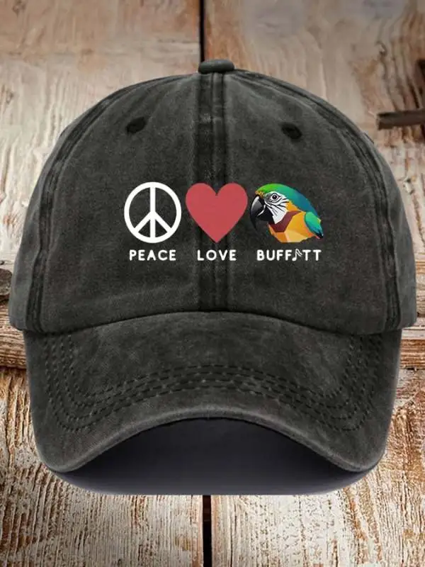 Unisex Peace Love Print Baseball Cap