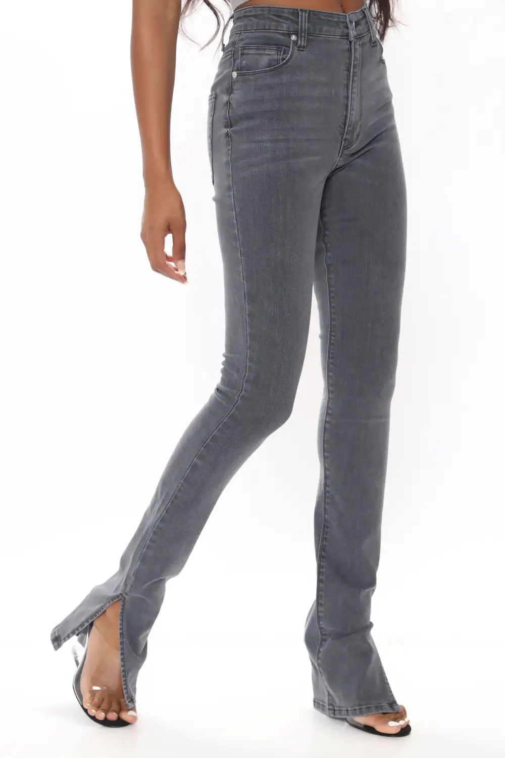 Tall Soho Side Split Skinny Jeans - Grey