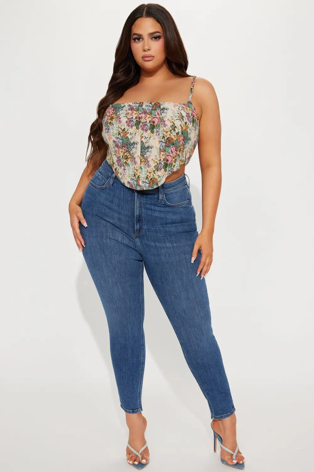 Merida Jacquard Corset Top - Multi Color