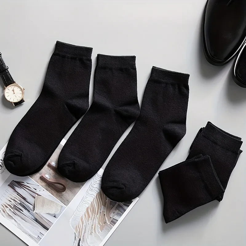 Five Pairs Of Black Sports Casual Socks