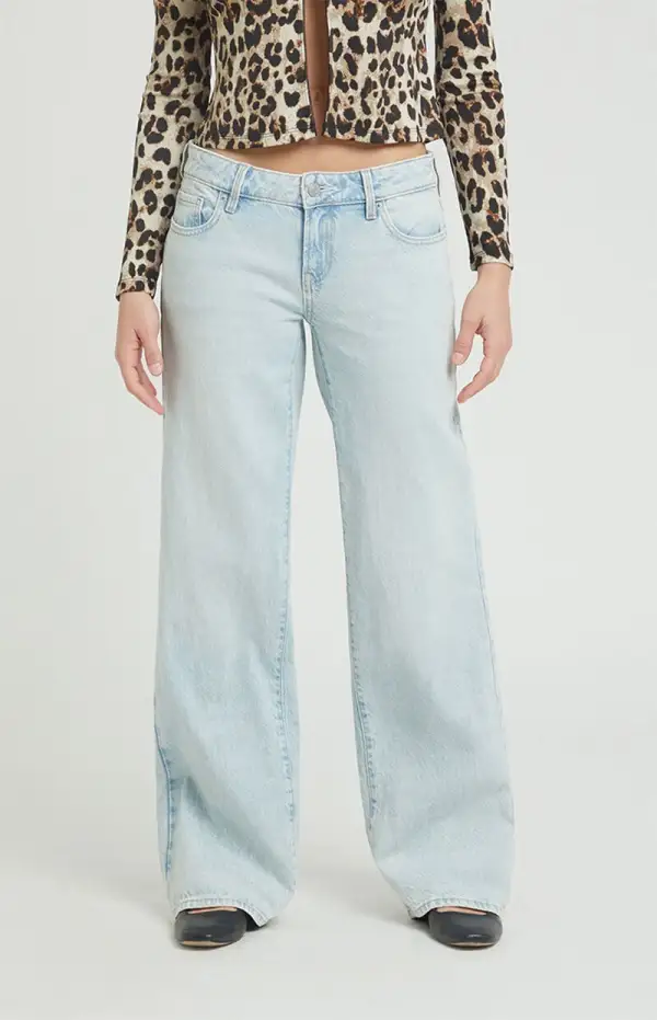 PacSun Light Indigo Low Rise Girlfriend Jeans