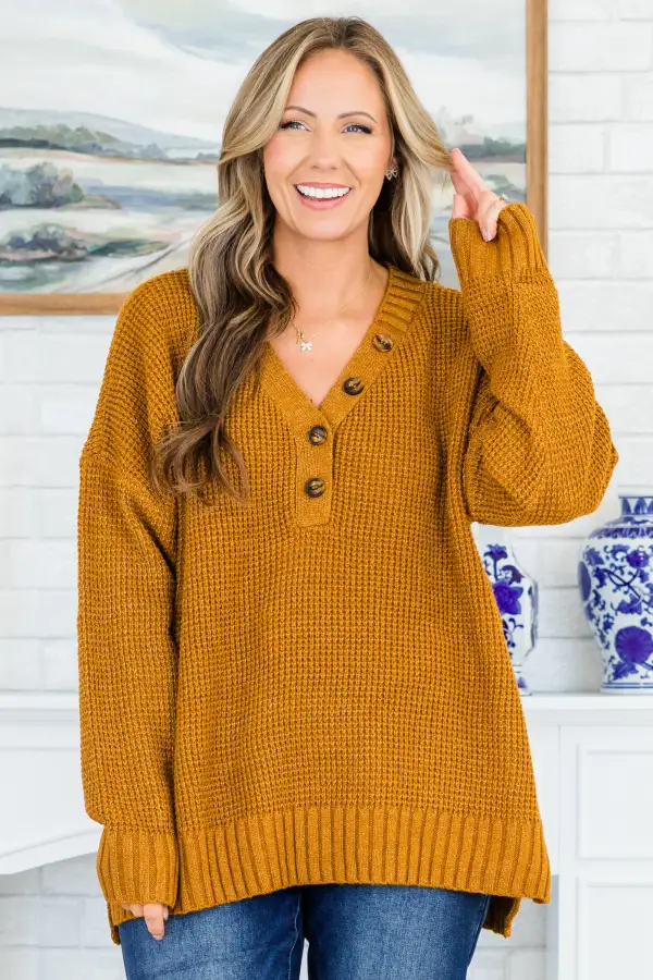 At The Summit Sweater, Camel