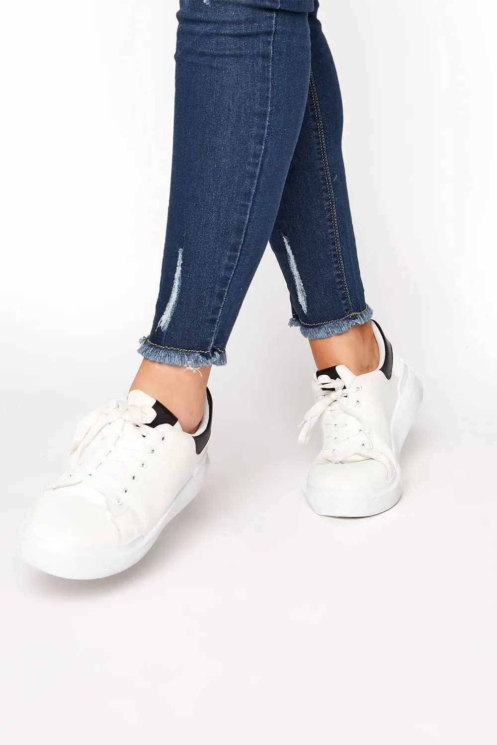 YOURS FOR GOOD Curve Indigo Blue Distressed Cat Scratch Stretch JENNY Jeggings