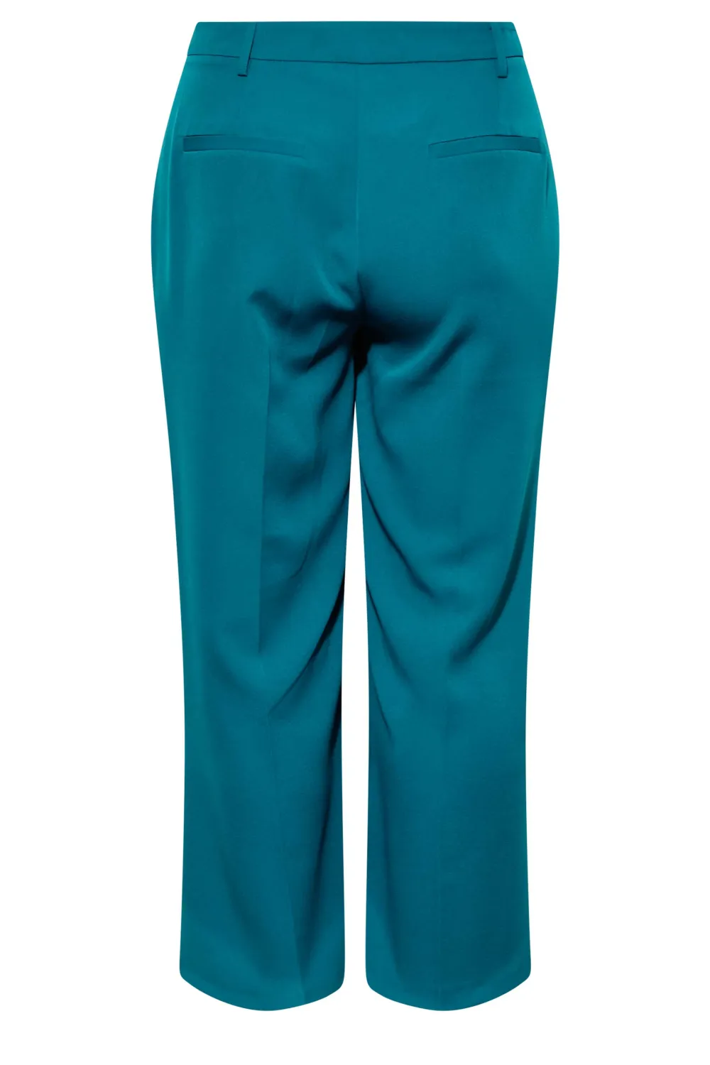 YOURS Curve Teal Blue Split Hem Flared Trousers