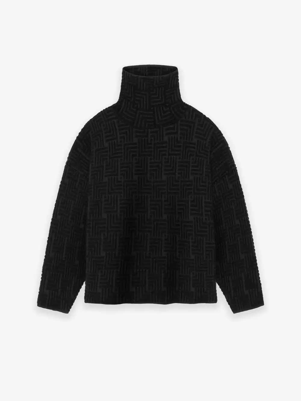 Wool Jacquard High Neck Sweater