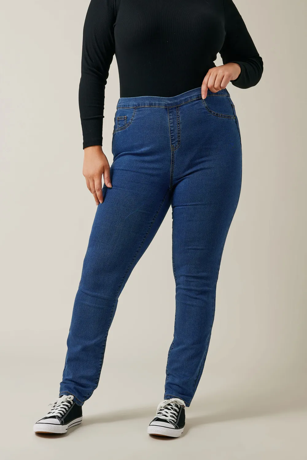 Evans Blue Mid Wash Denim Jegging