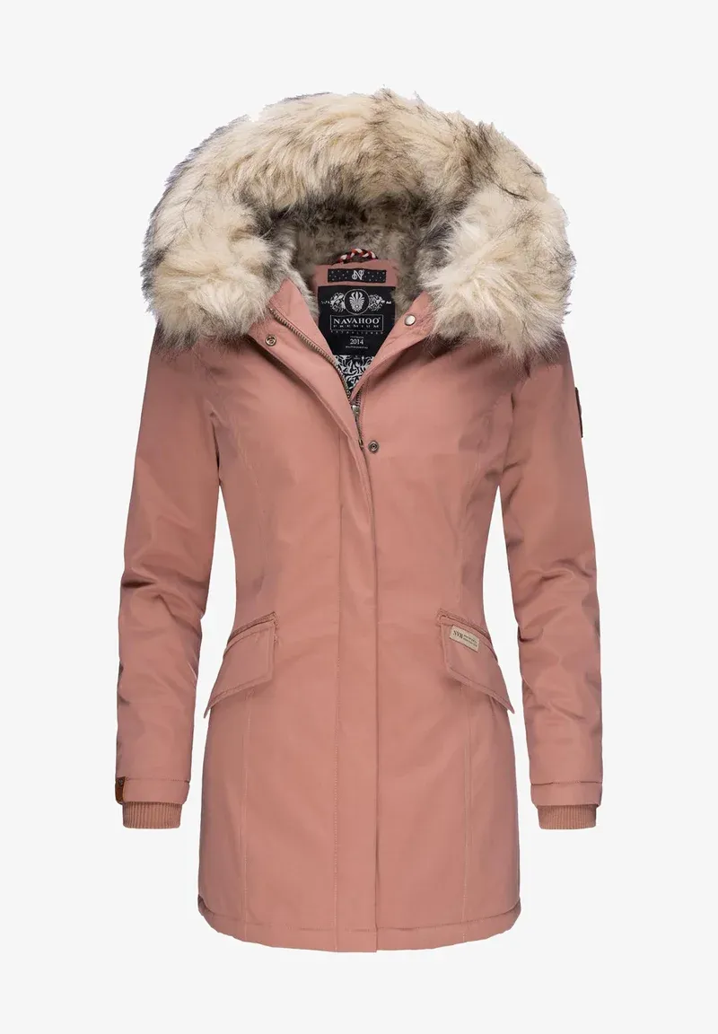 Plain parka coat gray