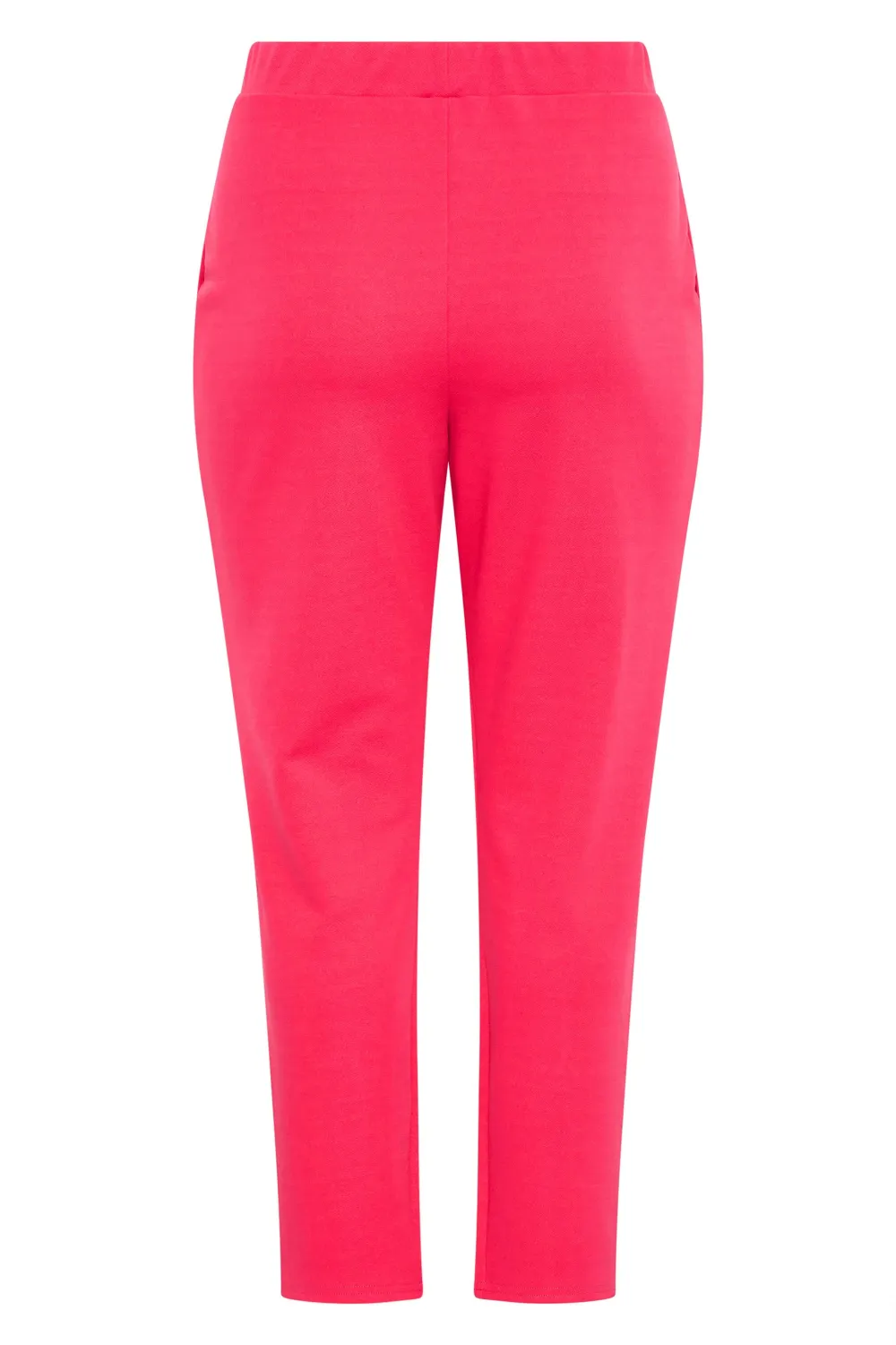 YOURS Curve Hot Pink Split Hem Stretch Tapered Trousers