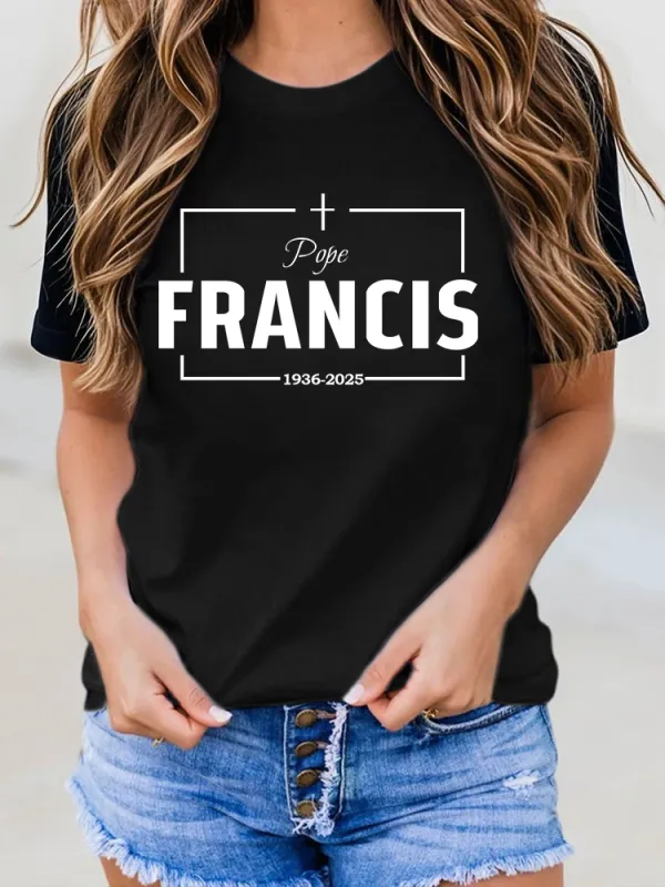 Women's Thank You Father Cotton Printed T-shirt