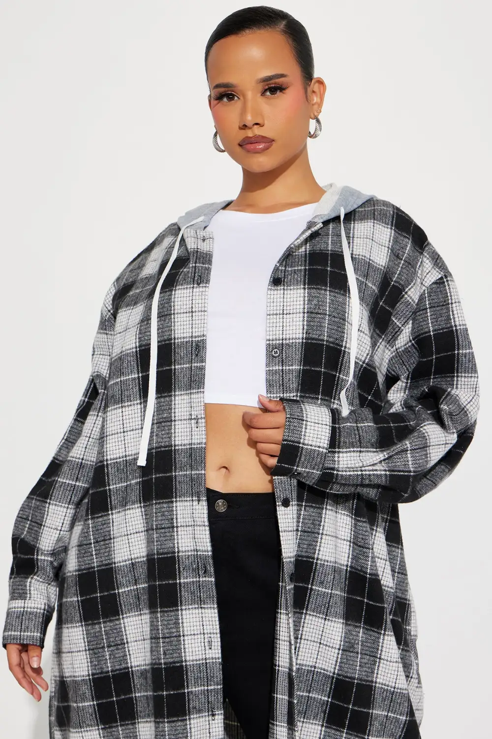In The Night Plaid Shirt - Black/combo