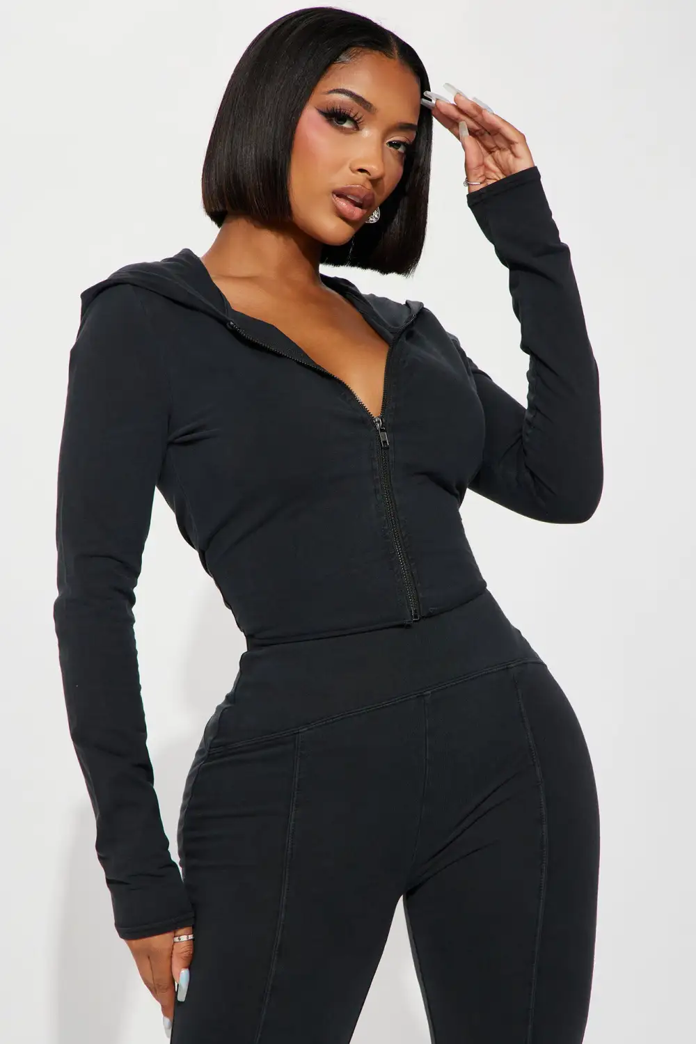Need Me Vintage Wash Pant Set - Black