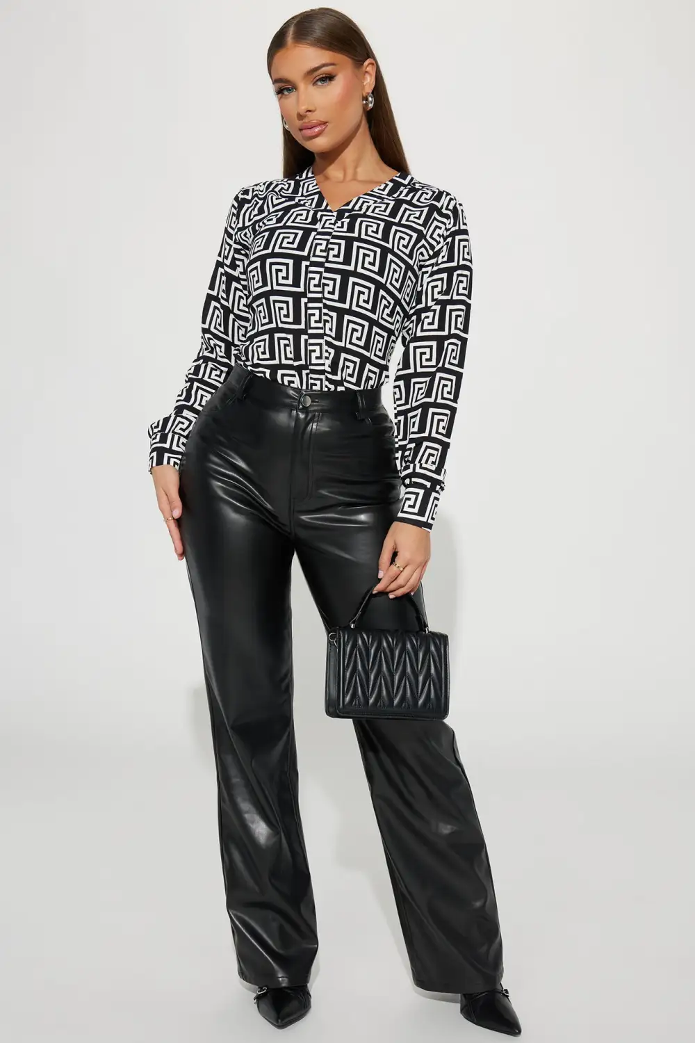 Day By Day Blouse Top - Black/White