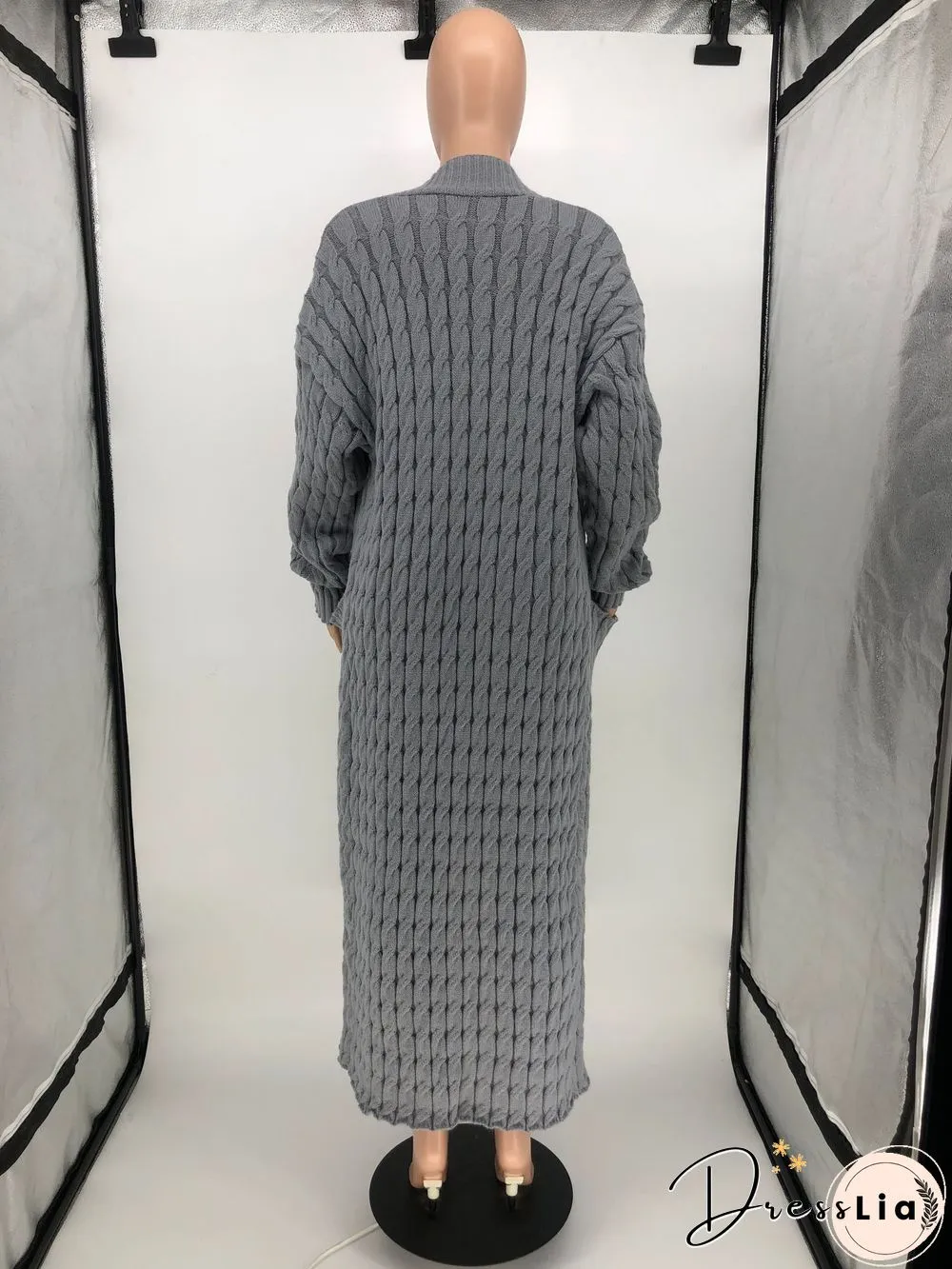Winter Crochet Loose Long Twist Sweater Cardigan