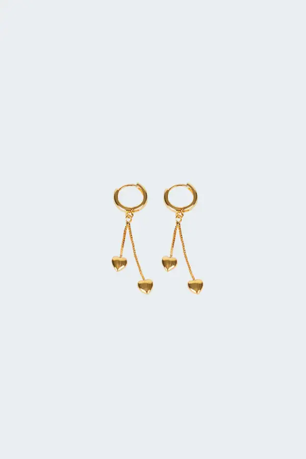 Drop Heart Hoop Earrings
