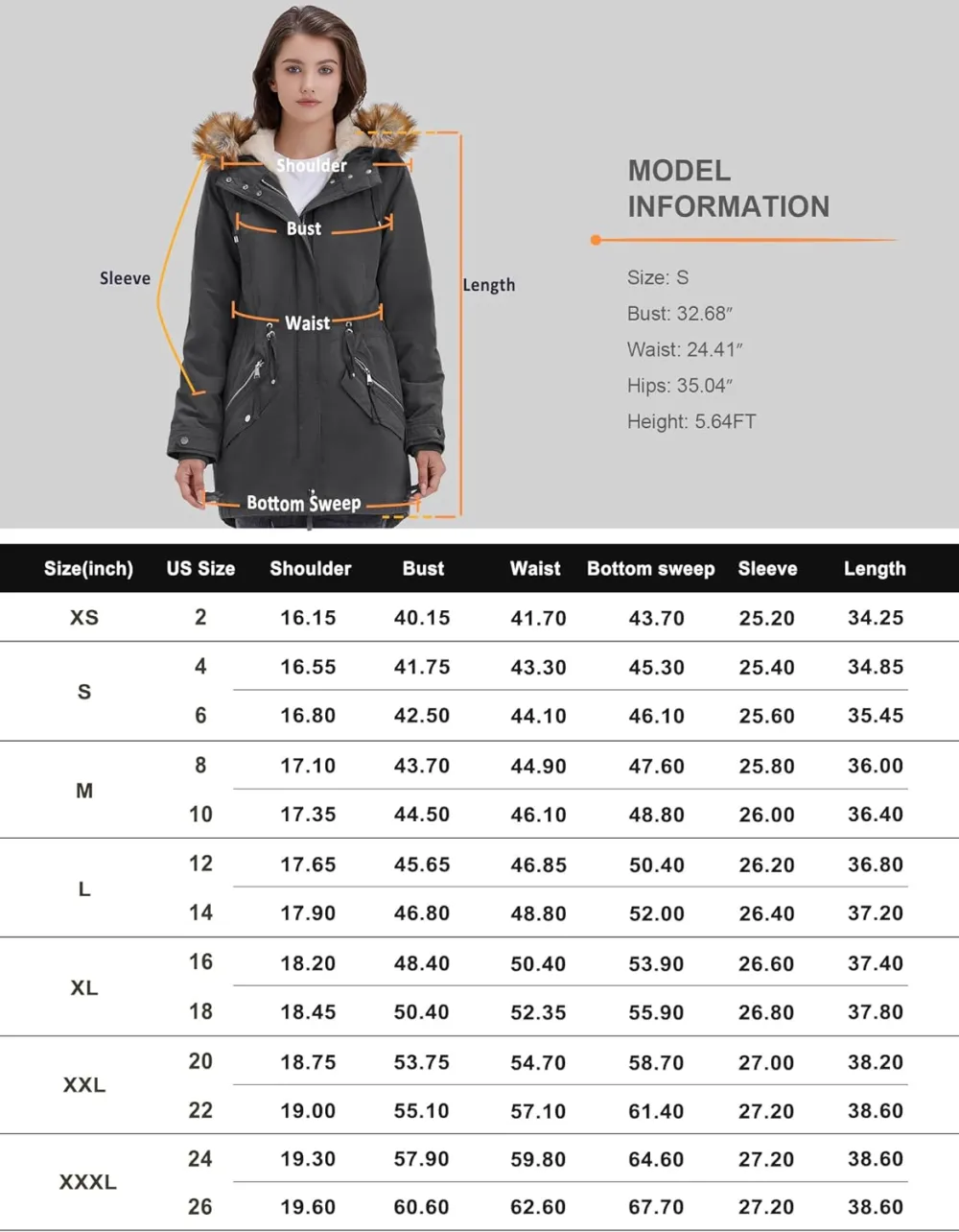 Women's Winter Coats Fleece Lined Parka Jacket Hooded Long Winter Warm Parka Coat with Pockets