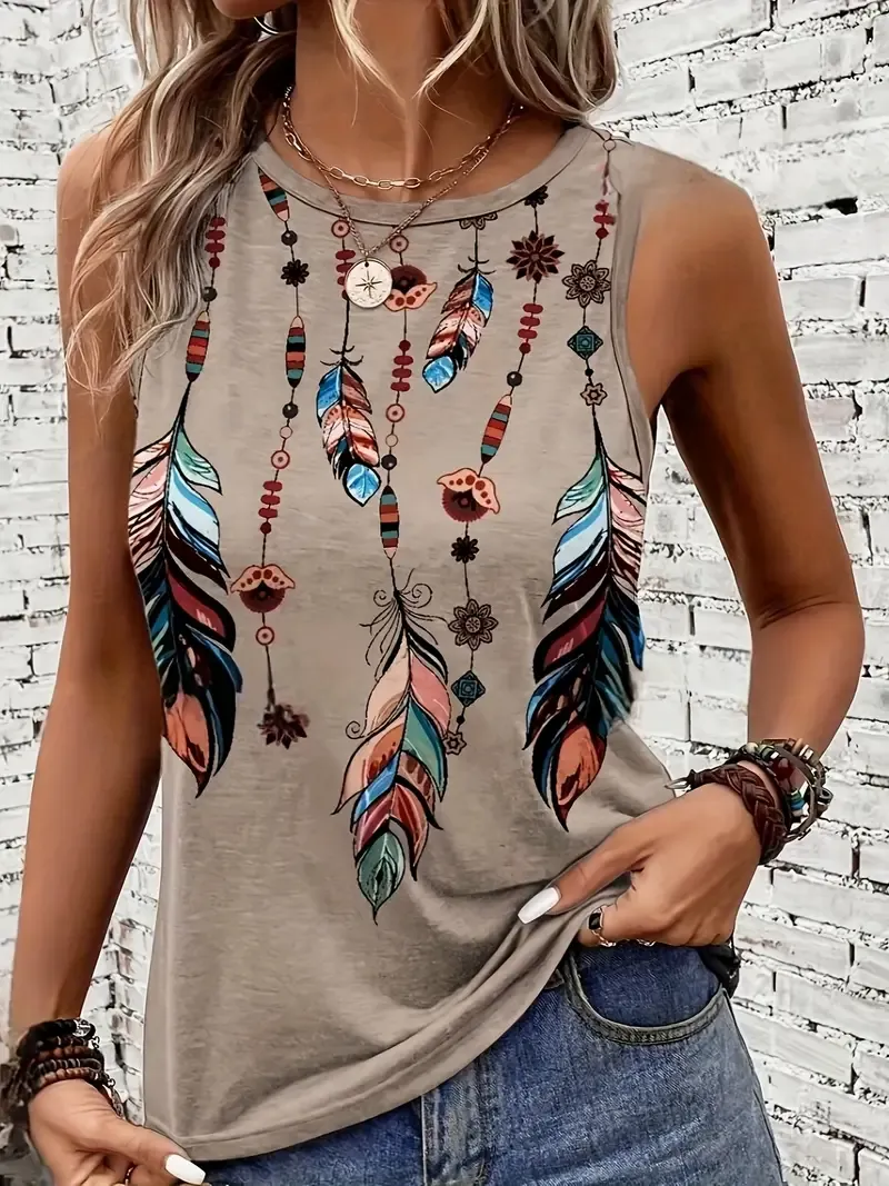 Women's Print Sleeveless Tank Top
