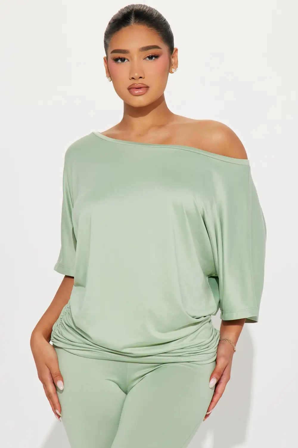 Camila Short Sleeve Legging Set - Sage