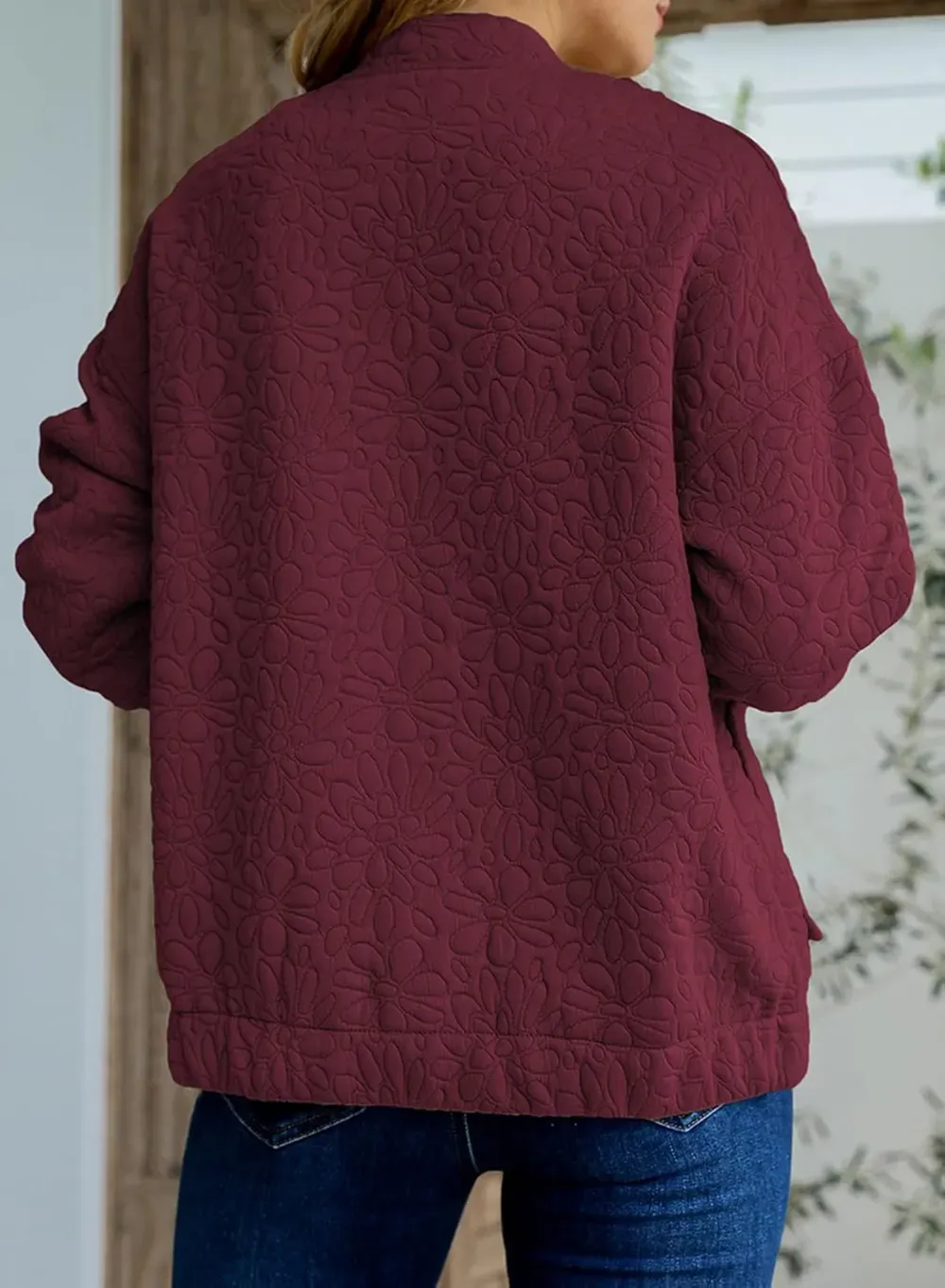 Jackets for Women Spring Fashion 2025 Cute Jacquard Coats Lightweight Zip Up Jackets Dressy Casual