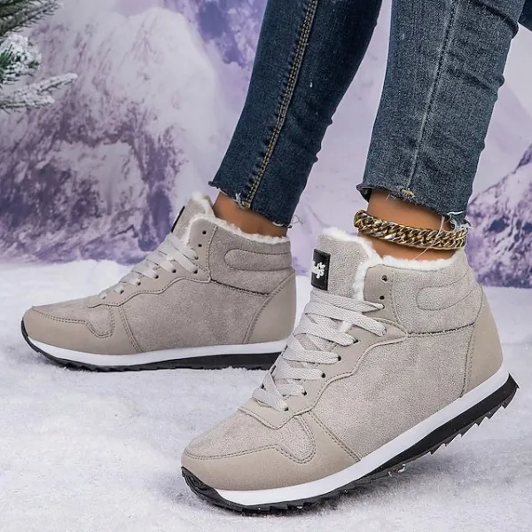 Women's Sneakers Boots Snow Boots Plus Size Comfort Shoes Outdoor Work Daily Flat Heel Round Toe Fashion Sporty Classic Running Walking Faux Suede Lace-up Solid Color