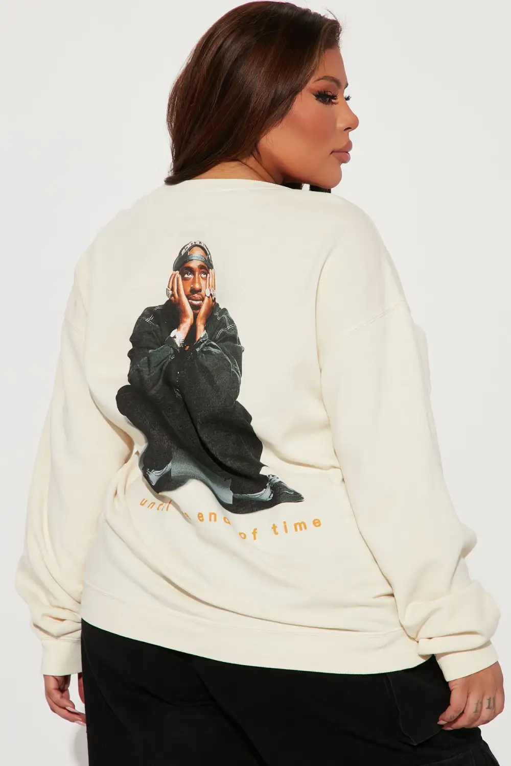 End Of Time Washed Crew Neck Sweatshirt - Cream