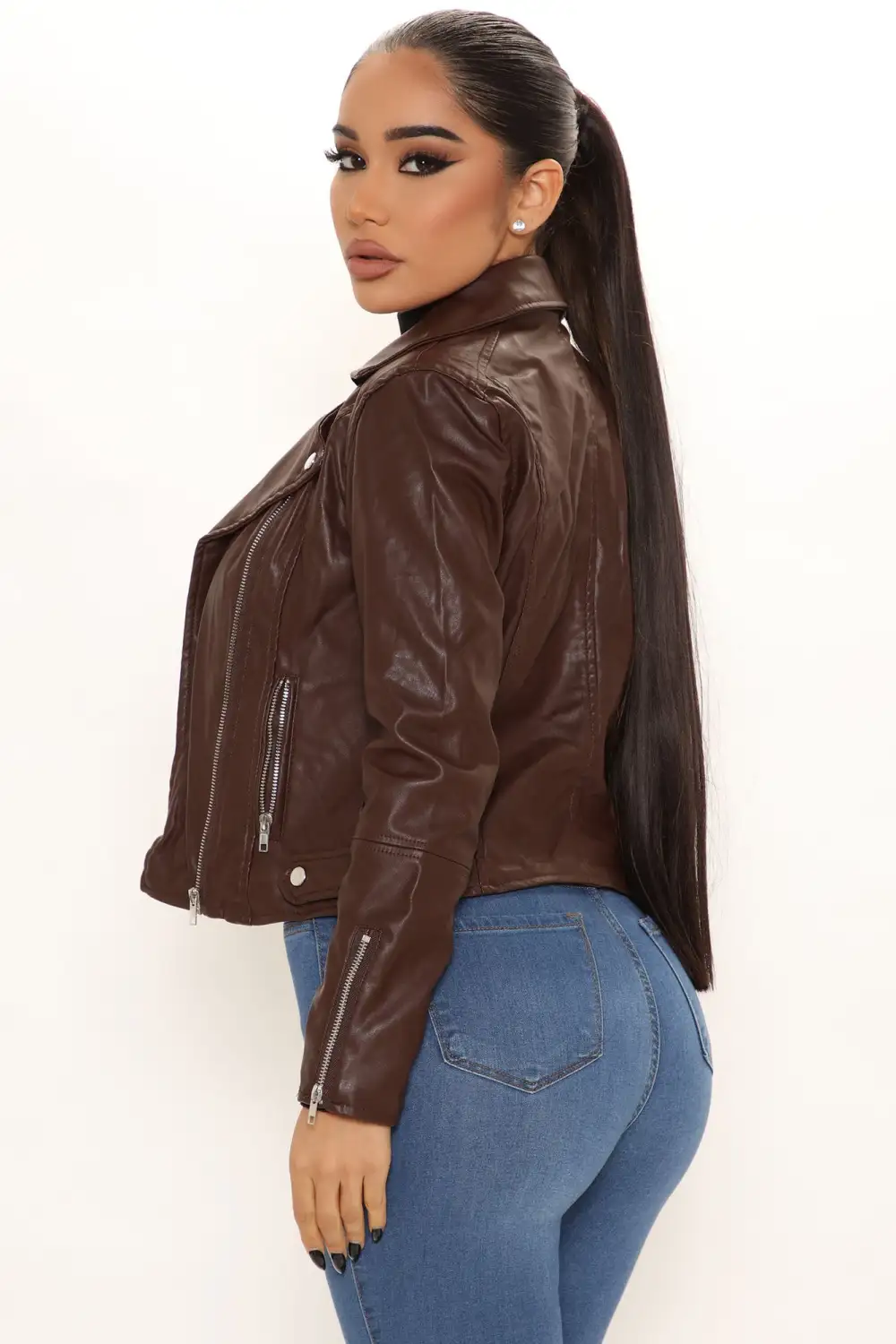 Never Average Moto Jacket - Brown