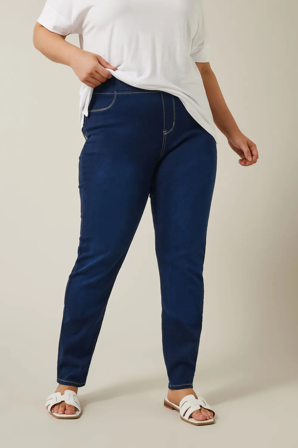 Evans Dark Blue Wash Skinny Jeans
