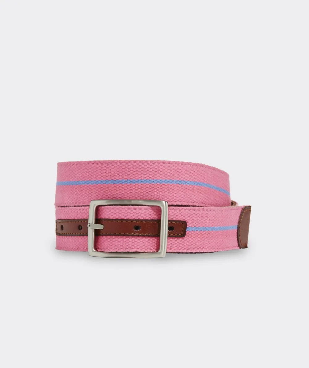 Leather & Webbing Reversible Belt