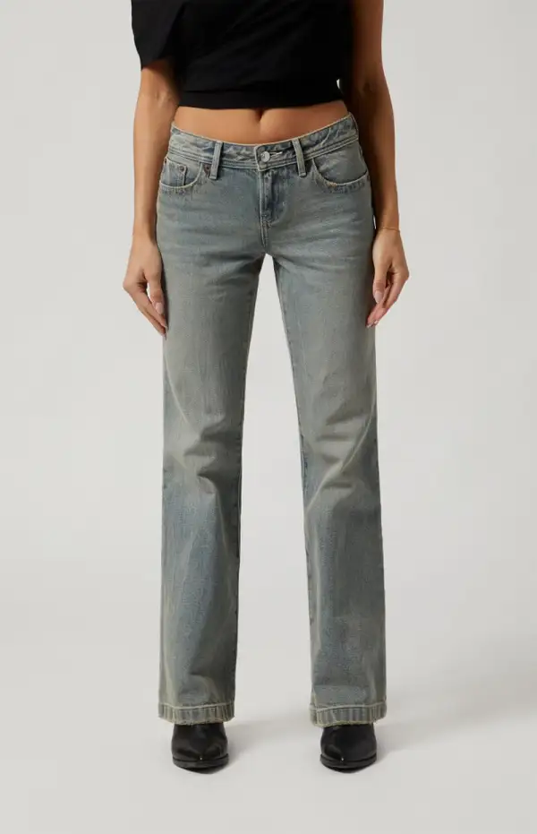 PacSun Jade Low Rise Bootcut Jeans Light Indigo Tinted