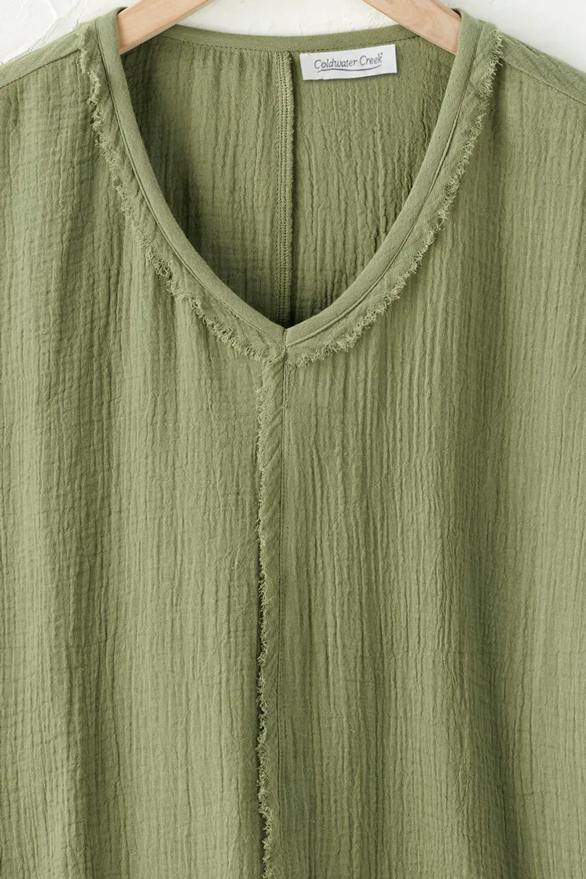 Sonoma Frayed Gauze Top