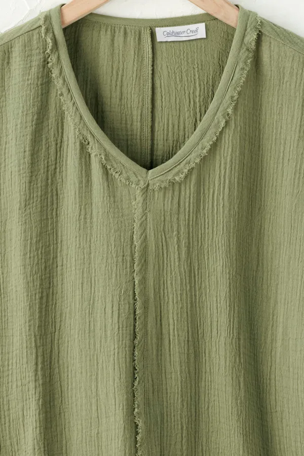 Sonoma Frayed Gauze Top