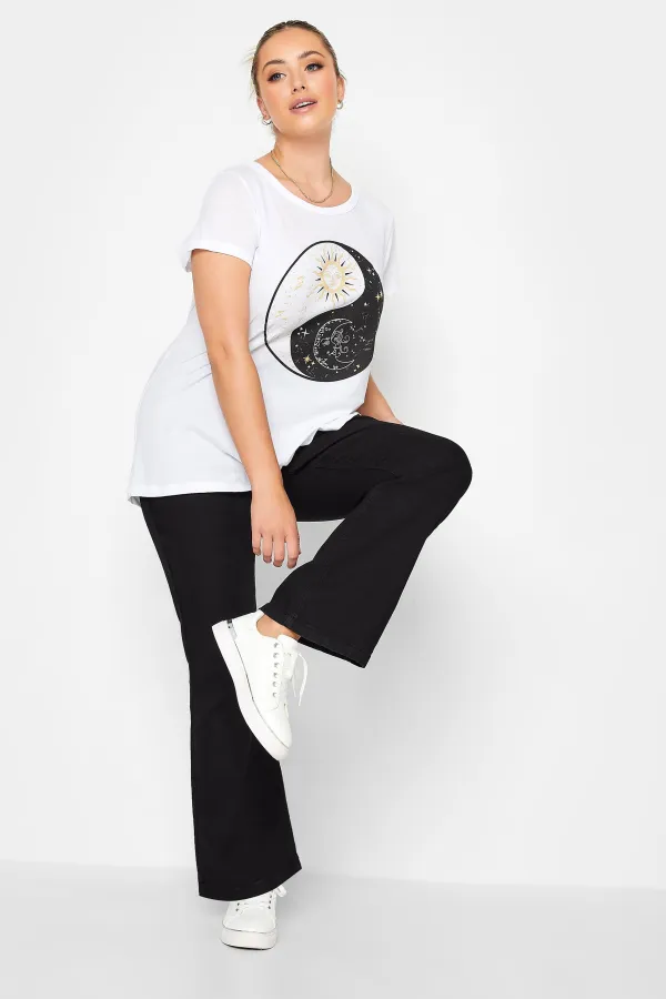 YOURS Curve Black Stretch Pull-On HANNAH Bootcut Jeggings