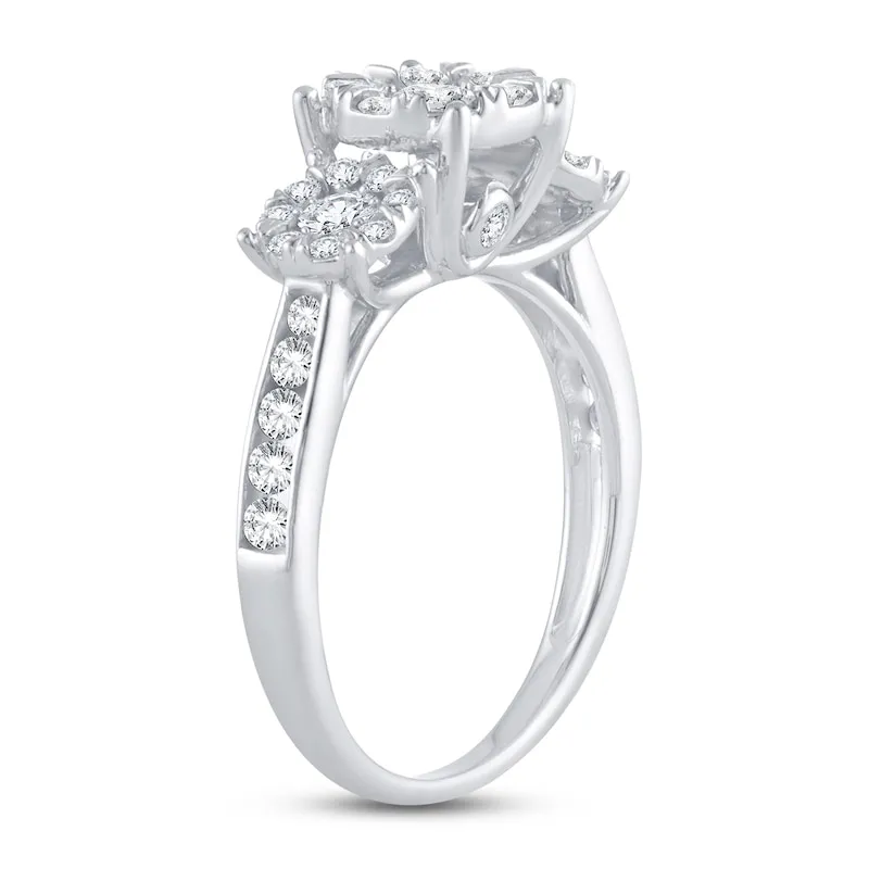 3-Stone Diamond Engagement Ring 1 ct tw Round-cut 14K White Gold