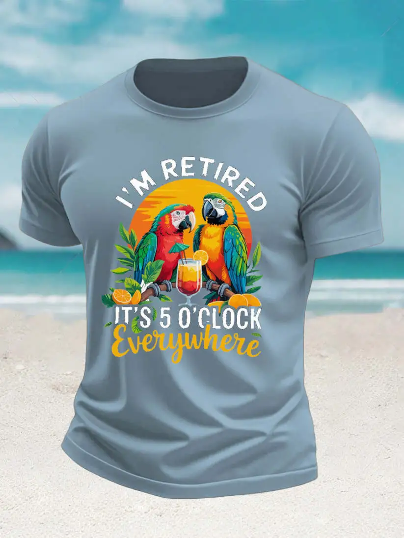 Men's Jimmy Buffett Day imitation cotton short-sleeved T-shirt