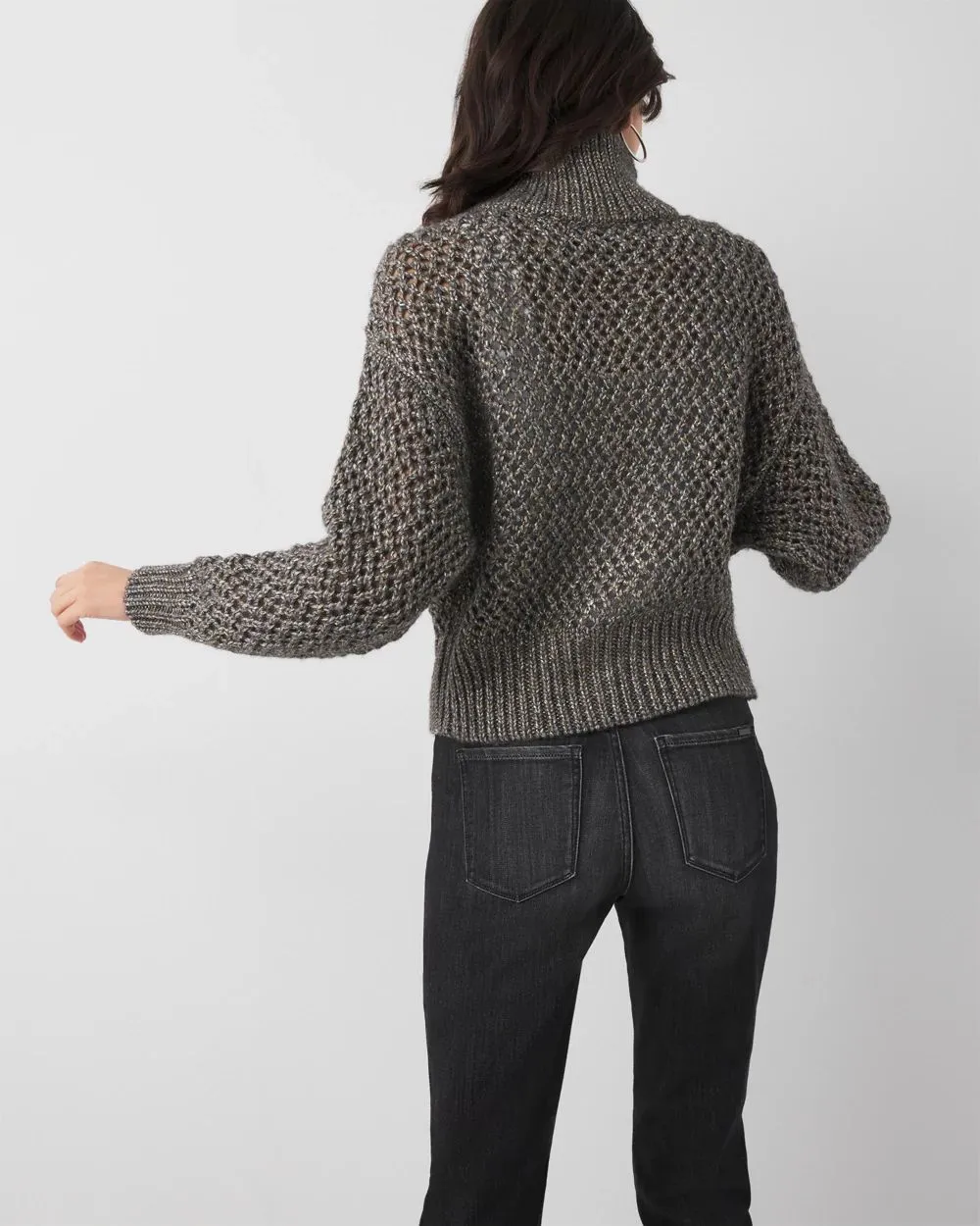 Open Stitch Zip-Up Cardigan