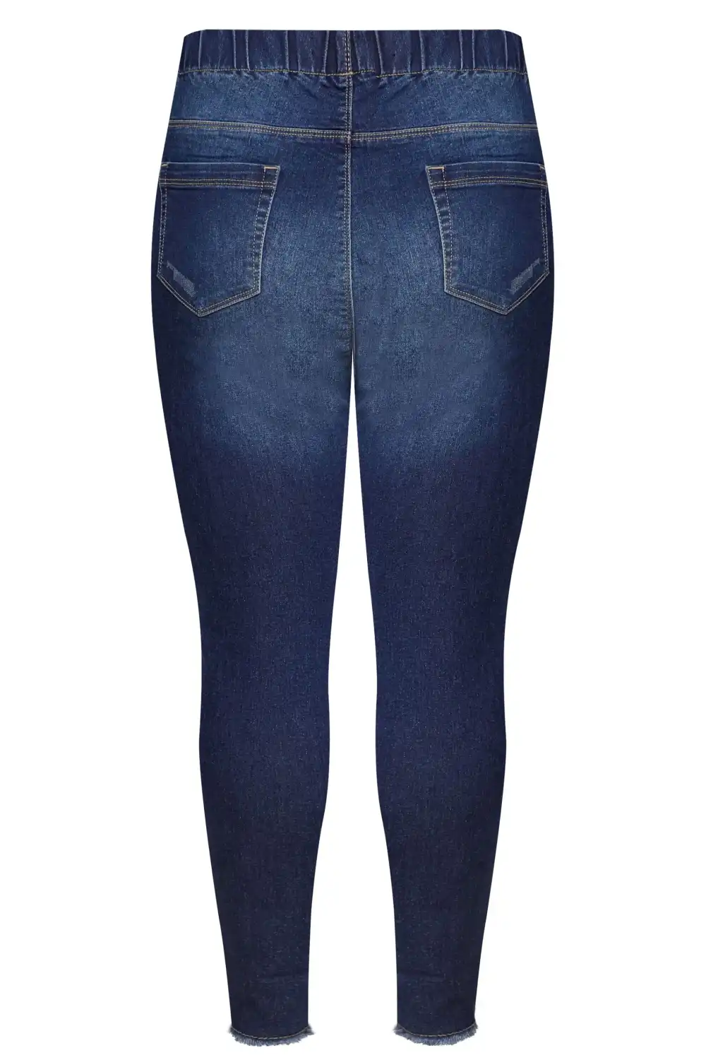 YOURS FOR GOOD Curve Indigo Blue Distressed Cat Scratch Stretch JENNY Jeggings