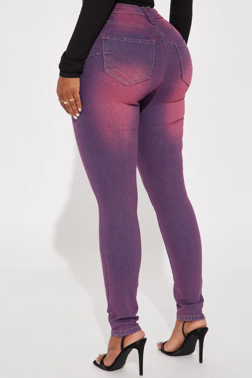 Hampton Tinted High Stretch Skinny Jeans - Fuchsia