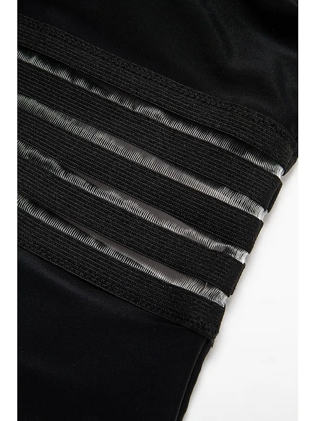 Cross Front Solid One-piece Swimsuit