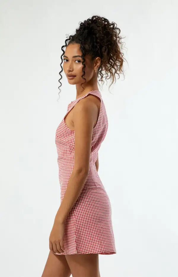 LA Hearts Linen Keyhole Mini Dress