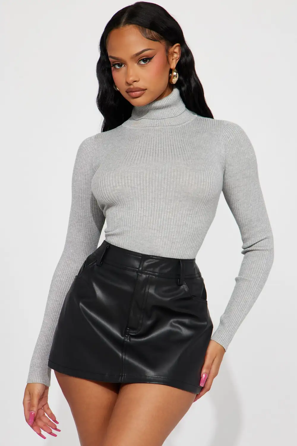 Brookside Sweater Top - Heather Grey