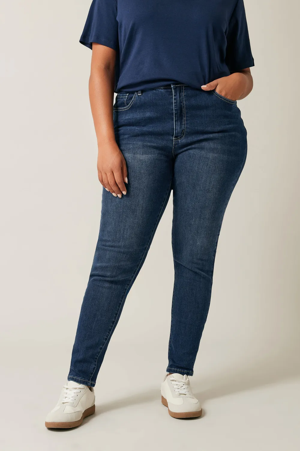Evans Indigo Blue Stretch Skinny Jeans