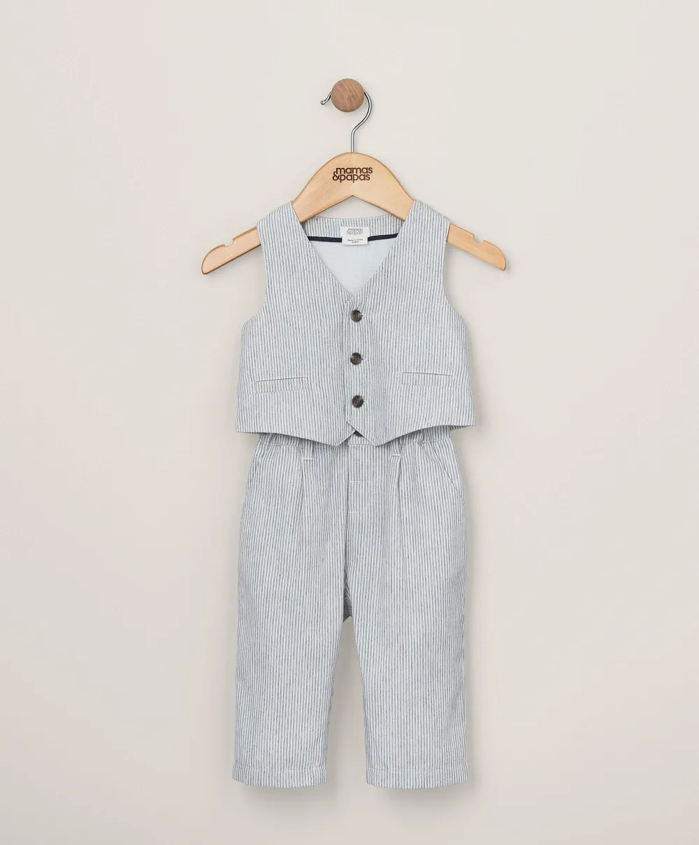 Stripe Waistcoat & Trousers Outfit Set