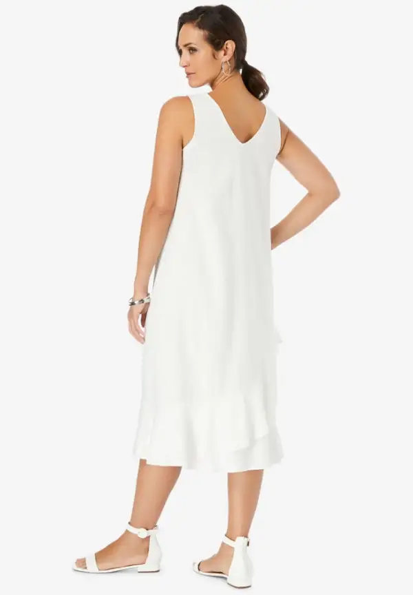 Linen Flounce Dress