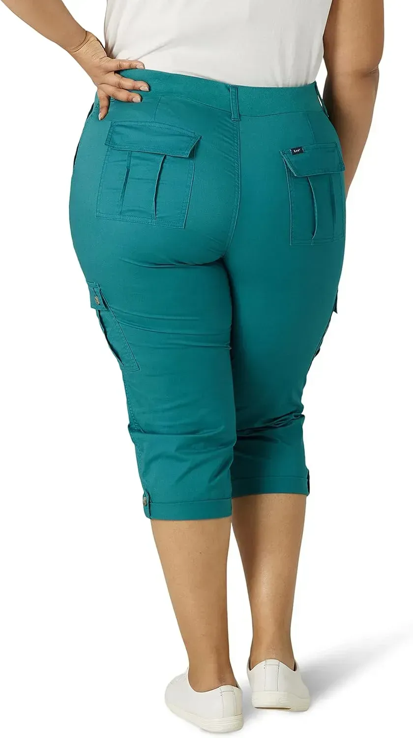 Lee Women's Plus Size Ultra Lux Comfort with Flex-to-go Cargo Capri Pant