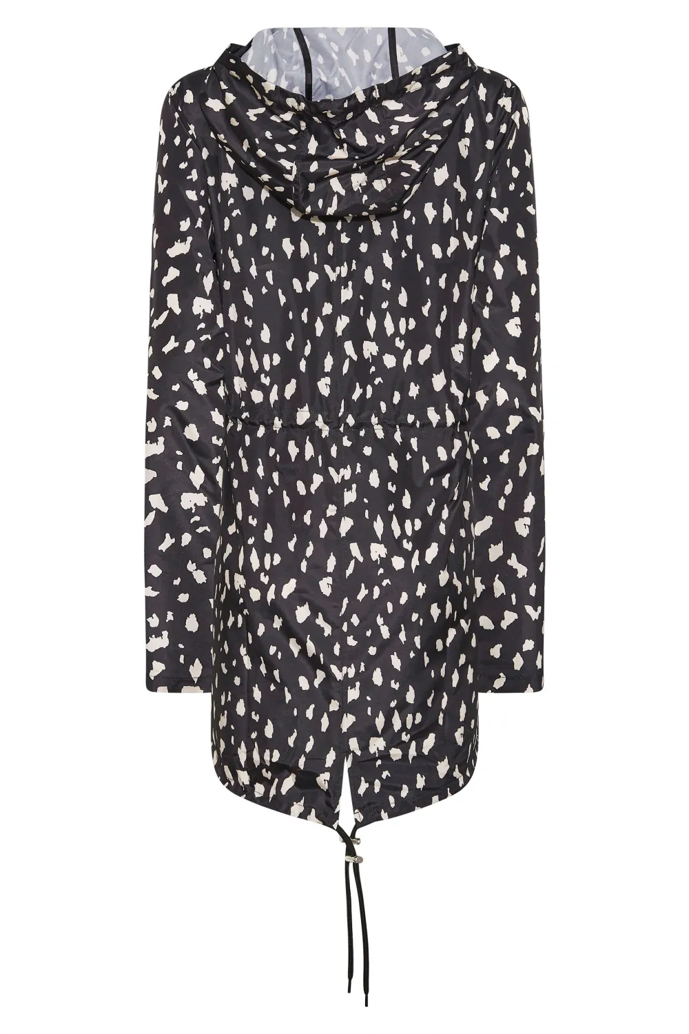 LTS Tall Black Dalmatian Print Pocket Parka