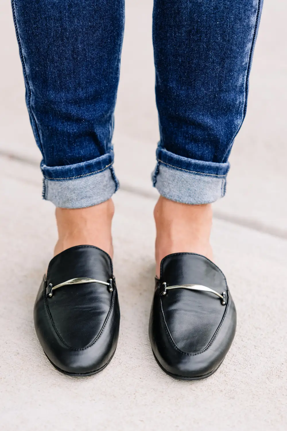 Be Your Own Boss Black Flat Mules