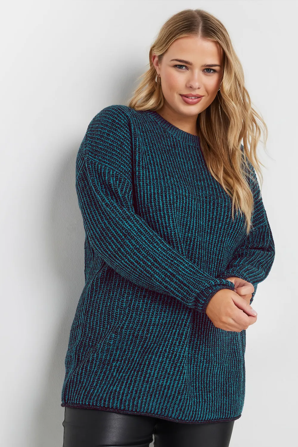 YOURS Curve Grey Drop Shoulder Knitted Jumper