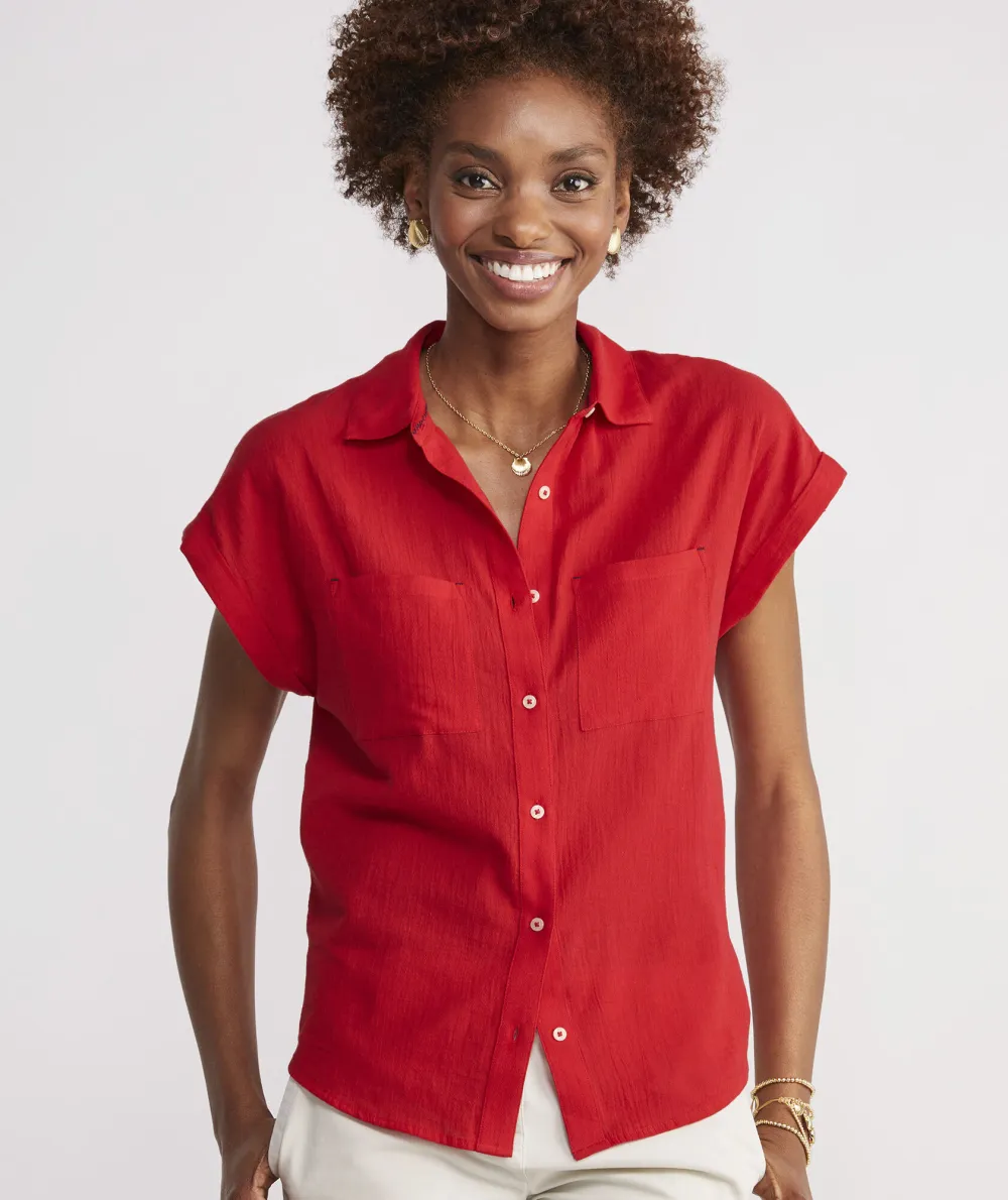 Lightweight Short-Sleeve Button-Down