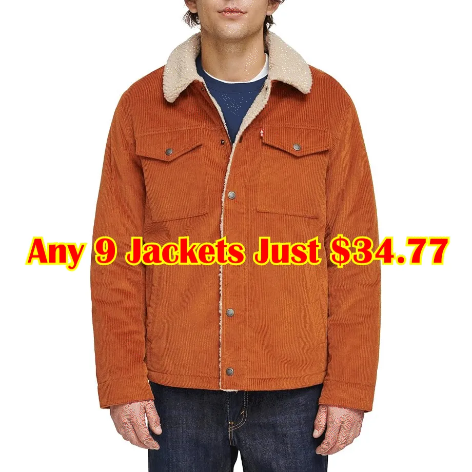 Men's Corduroy Sherpa Lined Trucker Jacket